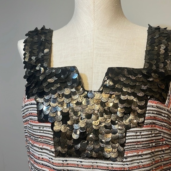 Milly womens Dress sequin block shift dress multicolor NWT Sz 2 - Picture 4 of 11